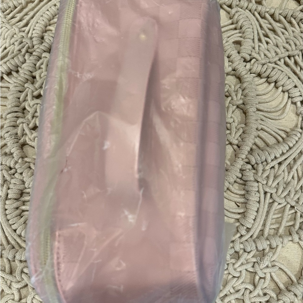 Pink Checkered Women's makeup/ toiletry Bag - Picture 7 of 13
